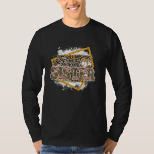 Camiseta Hermana de béisbol leopardo decolorada familiar co