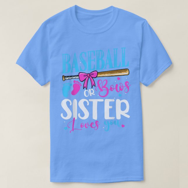 Camiseta Hermana de béisbol o de cerdos te ama rosa o azul (Diseño del anverso)