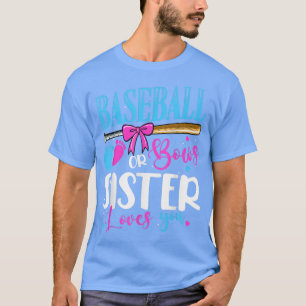 Camiseta Hermana de béisbol o de cerdos te ama rosa o azul