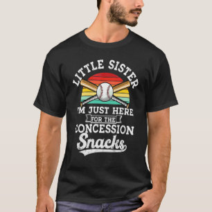 Camiseta Hermana de béisbol retro, solo estoy aquí por la c