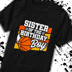 Camiseta Hermana de Birthday Boy Baloncesto Cumpleaños