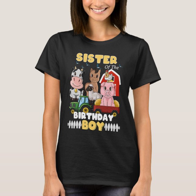 Camiseta Hermana de Birthday Boy Barnyard (Anverso)