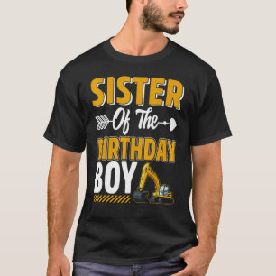 Camiseta Hermana De Birthday Boy Construction Truck Exca