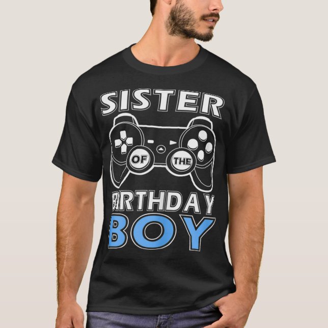 Camiseta Hermana De Birthday Boy Juego De Videojuegos Juego (Anverso)