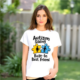 Camiseta Hermana De Conciencia Del Autismo: Mejor Amigo Inc