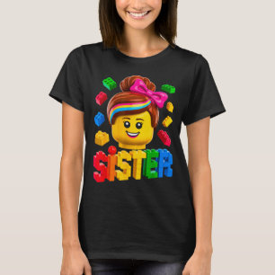 Camiseta hermana de familia maestro constructor ladrillos d