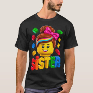 Camiseta hermana de familia maestro constructor ladrillos d