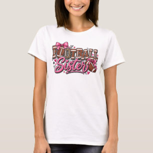 Camiseta Hermana de fútbol, lazo coqueto rosa fútbol