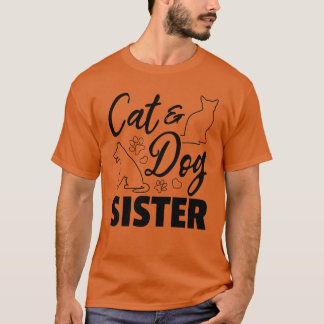 Camiseta Hermana de gato lindo perro hermana de gato perro 