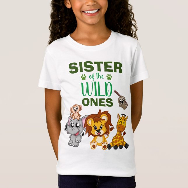 Camiseta Hermana de gemelos animales salvajes de una jungla (Anverso)