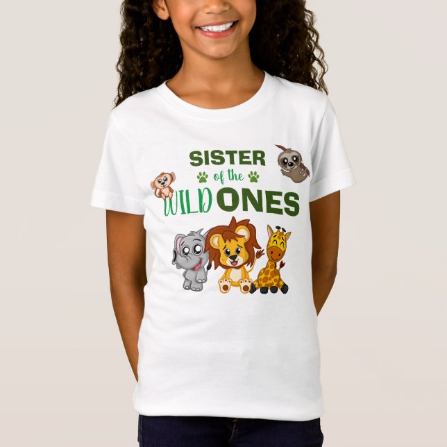 Camiseta Hermana de gemelos animales salvajes de una jungla (Anverso)