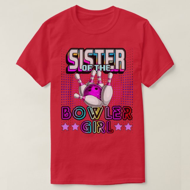 Camiseta Hermana De La Bola De La Familia Del Chica Bowler (Diseño del anverso)