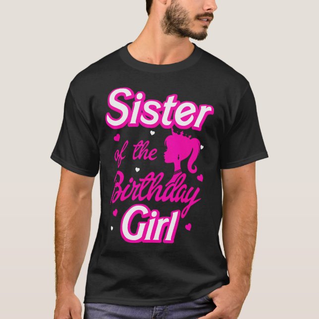 Camiseta Hermana De La Chica De Cumpleaños Doll Familia Fie (Anverso)