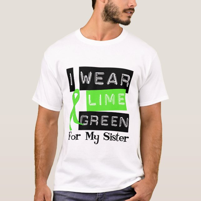 Camiseta Hermana de la cinta de la verde lima del linfoma (Anverso)
