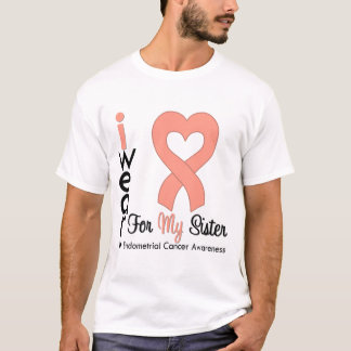 Camiseta HERMANA de la cinta del corazón del melocotón del