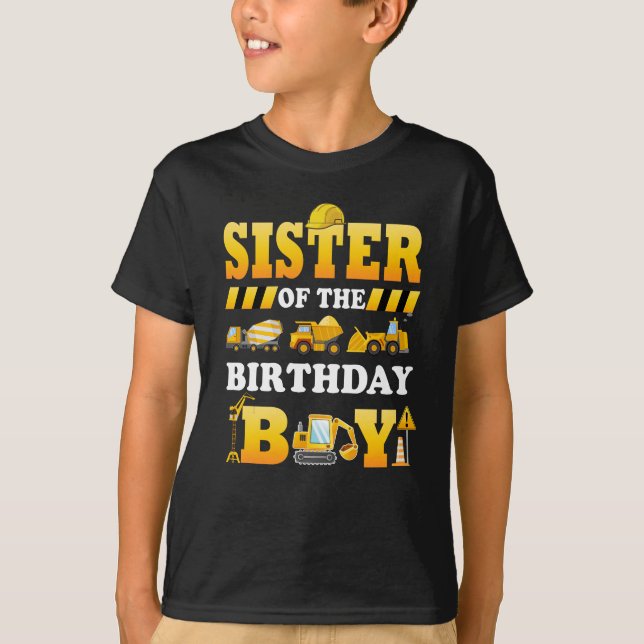 Camiseta Hermana De La Construcción De Birthday (Anverso)