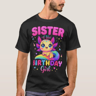 Camiseta Hermana De La Cumpleañera Cute Axolotl Cumpleaños