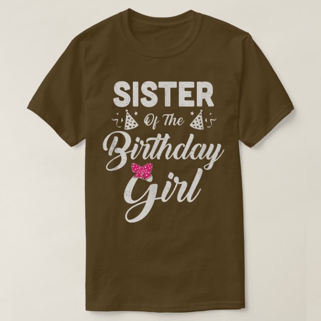 Camiseta Hermana de la Cumpleañera Hermana Familia Pareja (Diseño del anverso)