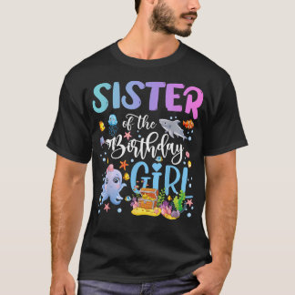 Camiseta Hermana De La Cumpleañera Pez De Mar Océano