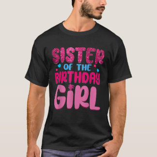 Camiseta Hermana De La Decoración Del Fiesta Familiar Chica