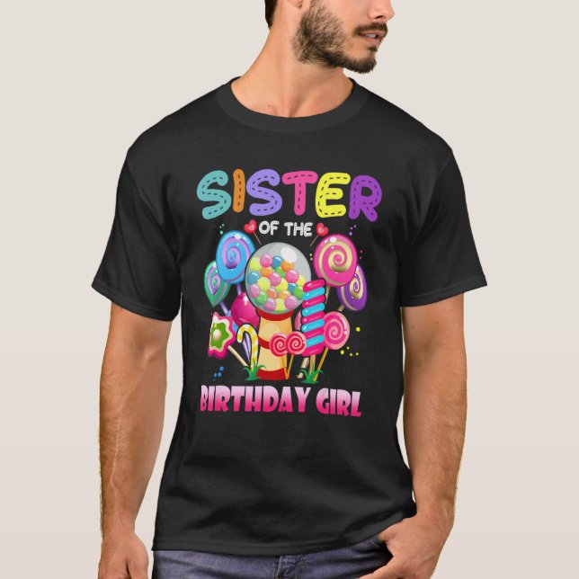 Camiseta Hermana De La Familia Chica De Cumpleaños Sweetie  (Anverso)