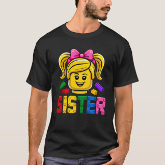 Camiseta Hermana de la familia Maestro Constructor Bloques 