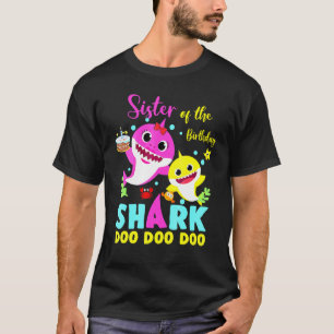 Camiseta Hermana De La Familia Matriz De Birthday Shark 1