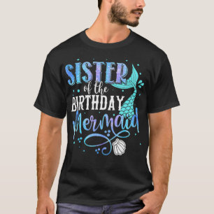Camiseta Hermana De La Familia Sirena De Cumpleaños Par