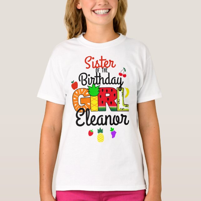 Camiseta Hermana de la Fruta Tuitti del Chica de Cumpleaños (Anverso)