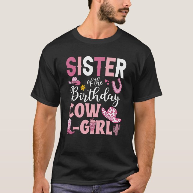 Camiseta Hermana De La Noche De Cumpleaños Rodeo Fiesta B D (Anverso)