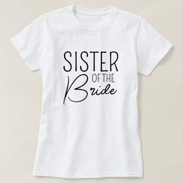 Camiseta Hermana de la novia - Boda de la familia educada (Diseño del anverso)