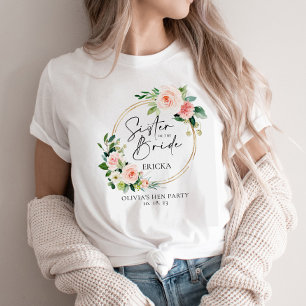 Camiseta Hermana De La Novia De La Guerra Floral De Rubor