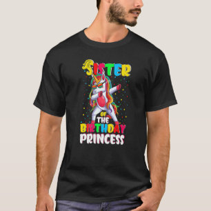 Camiseta Hermana De La Princesa De Cumpleaños Cute Unicorn 
