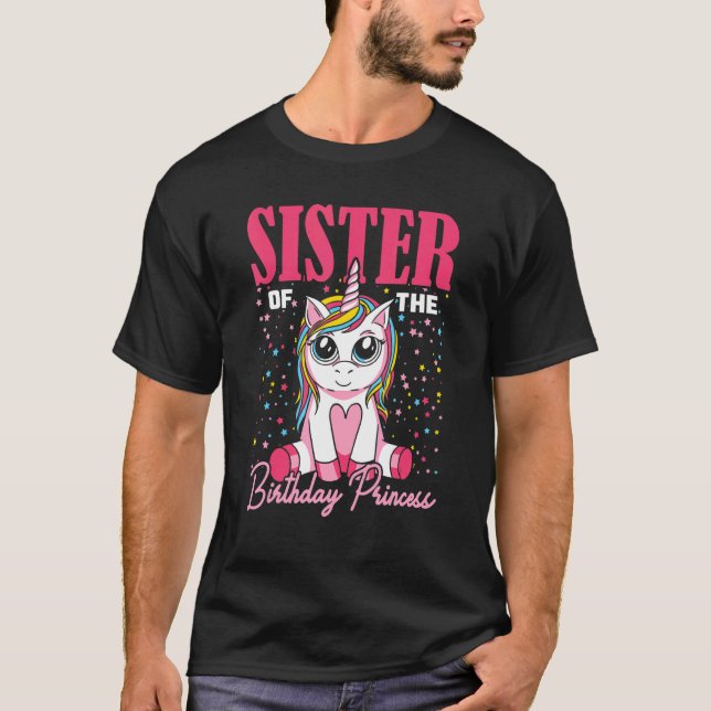 Camiseta Hermana De La Princesa De Cumpleaños Promovida Al  (Anverso)
