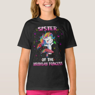 Camiseta Hermana De La Princesa De Cumpleaños Unicorn
