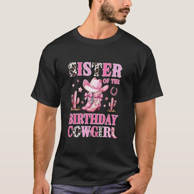 Camiseta Hermana de la vaquera de cumpleaños Fiesta de Rode (Anverso)