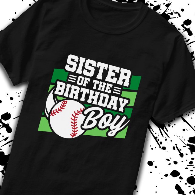 Camiseta Hermana de los chicos de cumpleaños del béisbol cu (Subido por el creador)