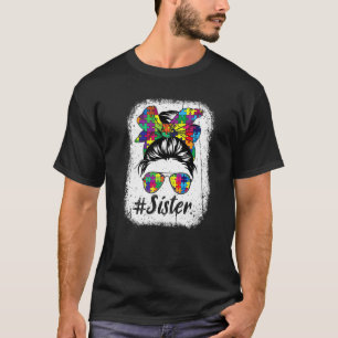 Camiseta Hermana de peinado despeinado divertido Autismo Pu