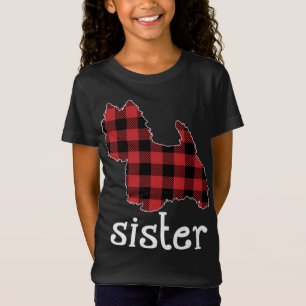 Camiseta Hermana de Red Plaid Navidades Westie Papá Coincid