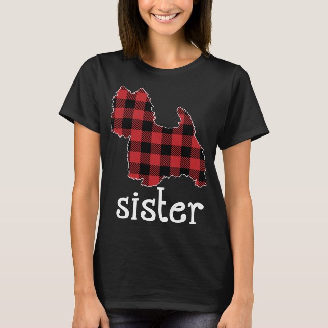 Camiseta Hermana de Red Plaid Navidades Westie Papá Coincid (Anverso)