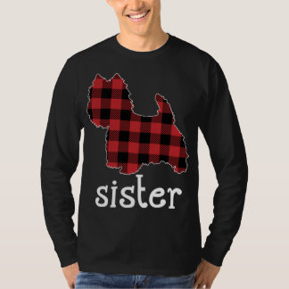 Camiseta Hermana de Red Plaid Navidades Westie Papá Coincid