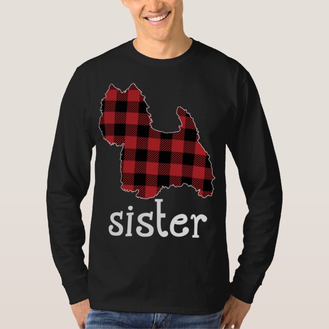 Camiseta Hermana de Red Plaid Navidades Westie Papá Coincid (Anverso)