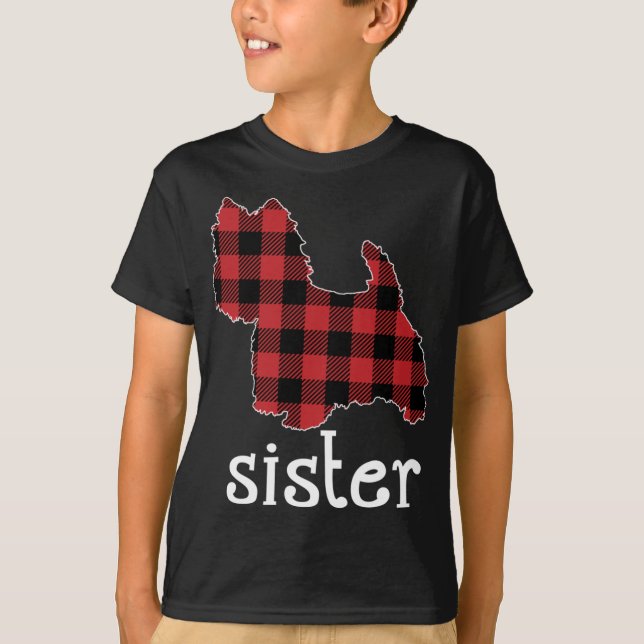Camiseta Hermana de Red Plaid Navidades Westie Papá Coincid (Anverso)