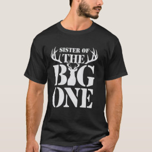 Camiseta Hermana de The Big One Cumpleaños 1er Niño Caza de