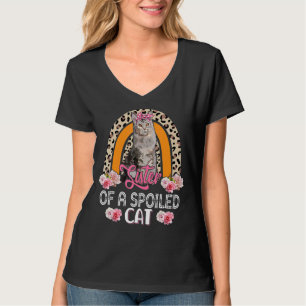 Camiseta Hermana De Un Gato Pervertido Flor Leopardo Rainb
