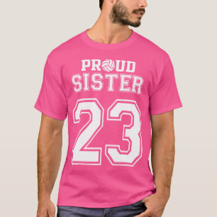 Camiseta Hermana de voleibol orgullosa personalizada número