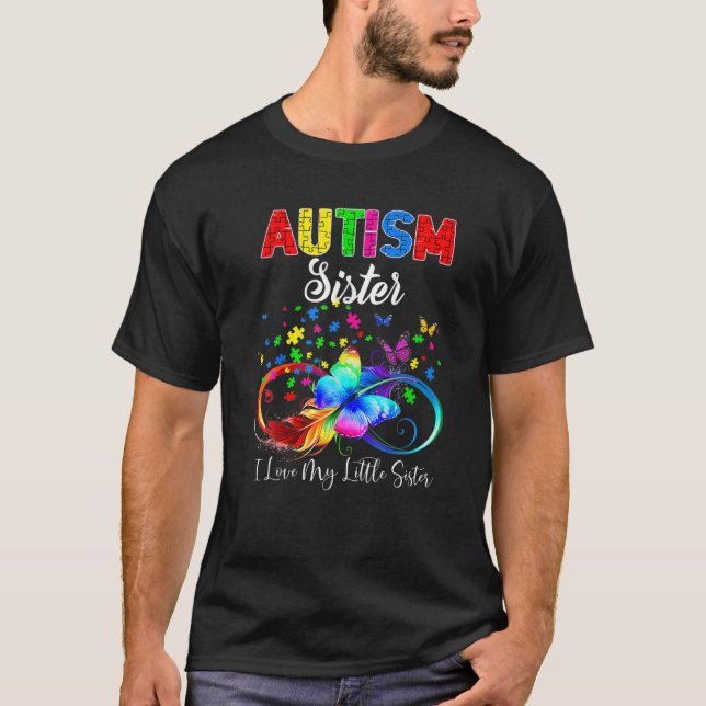 Camiseta Hermana del autismo mariposa Me Encanta El Apoyo D (Anverso)