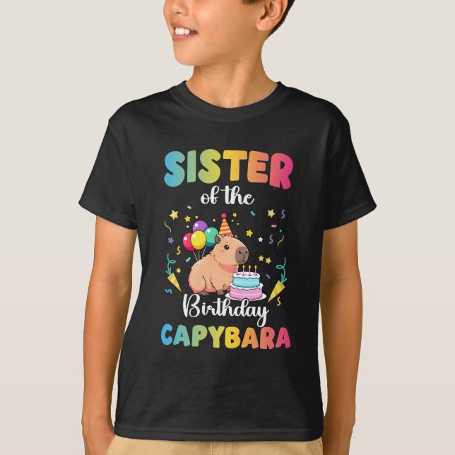 Camiseta Hermana Del Chica De Cumpleaños Capybara Bday Fies (Anverso)