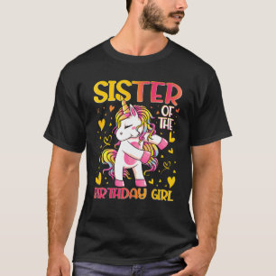 Camiseta Hermana Del Chica De Cumpleaños Dabbing Unicorn