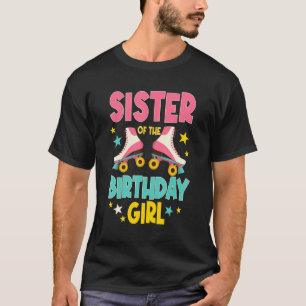 Camiseta Hermana Del Chica De Cumpleaños Patinando Skates B